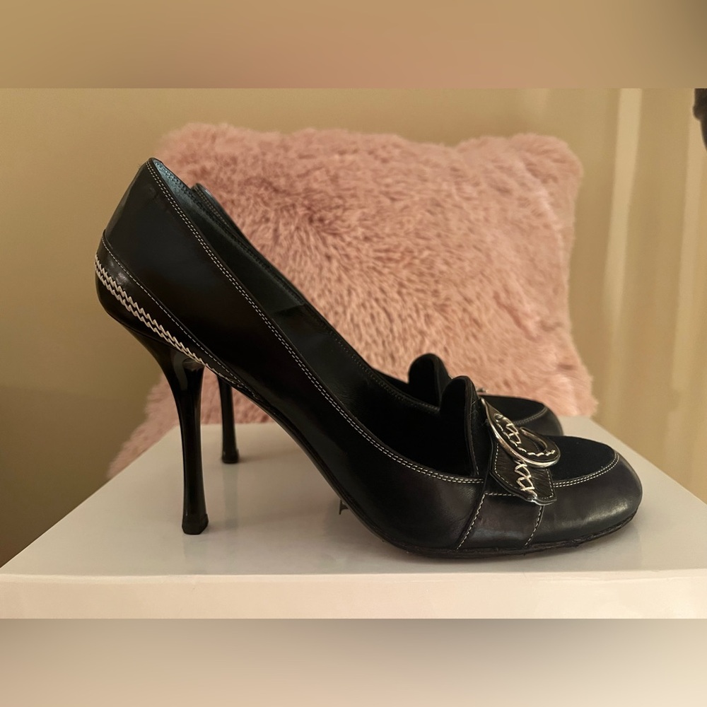 Dior Large CD Schoolgirl Loafer Pumps 🖤 Size 8 1/2 - Picture 5 of 12